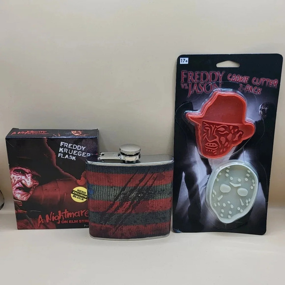NEW Nighmare on Elm Street Freddy Krueger Flask Freddy Vs Jason Cookie Cutters - Picture 1 of 4